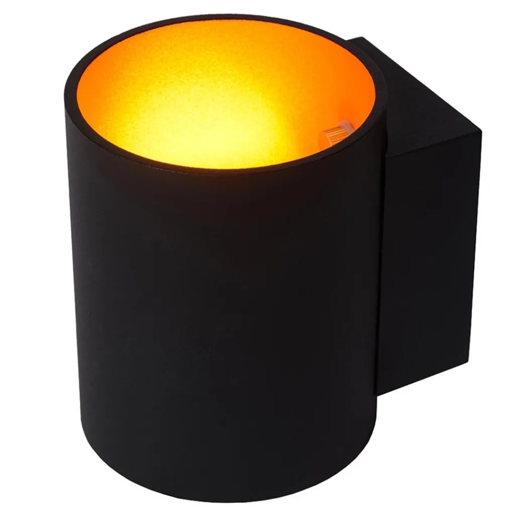 Straluma Wandlamp Xera zwart/goud binnenkant> Woonkamerlampen|Slaapkamerlampen