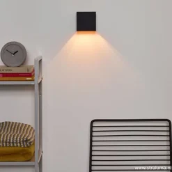 Straluma Wandlamp Xio kubus zwart/goud inclusief G9><noscript><img width=