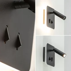 Straluma Wandlamp zwart leesspot + indirect lich></noscript> Wandlampen|Bedlampjes