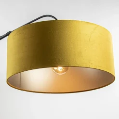 Straluma Wandlamp zwart met velourse kap><noscript><img width=