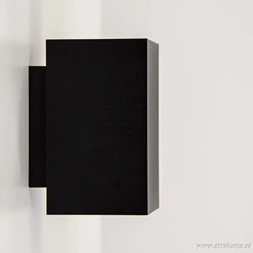 Straluma Wandlamp zwart rechthoek up+down gu10> Wandlampen|Woonkamerlampen