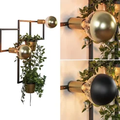Straluma Wandlamp zwart/goud inclusief plantenpotten><noscript><img width=