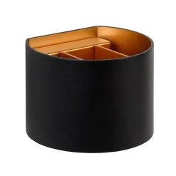 Straluma Wandlamp zwart/goud Xio up+down rond> Wandlampen|Bedlampjes