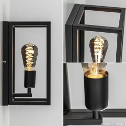 Straluma Wand-/plafondlamp rechthoek frame zwart><noscript><img width=