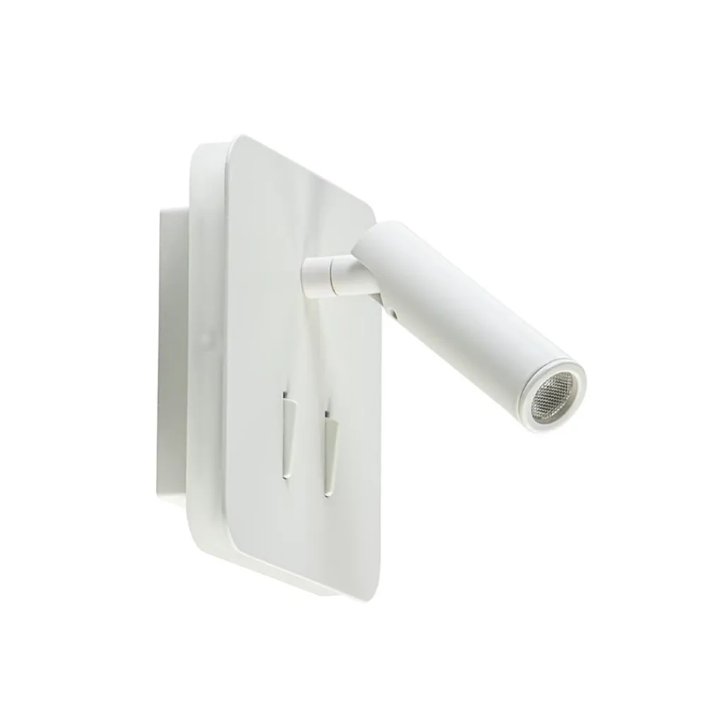 Straluma Witte wandlamp vierkant inclusief LED en spot> Wandlampen|Bedlampjes
