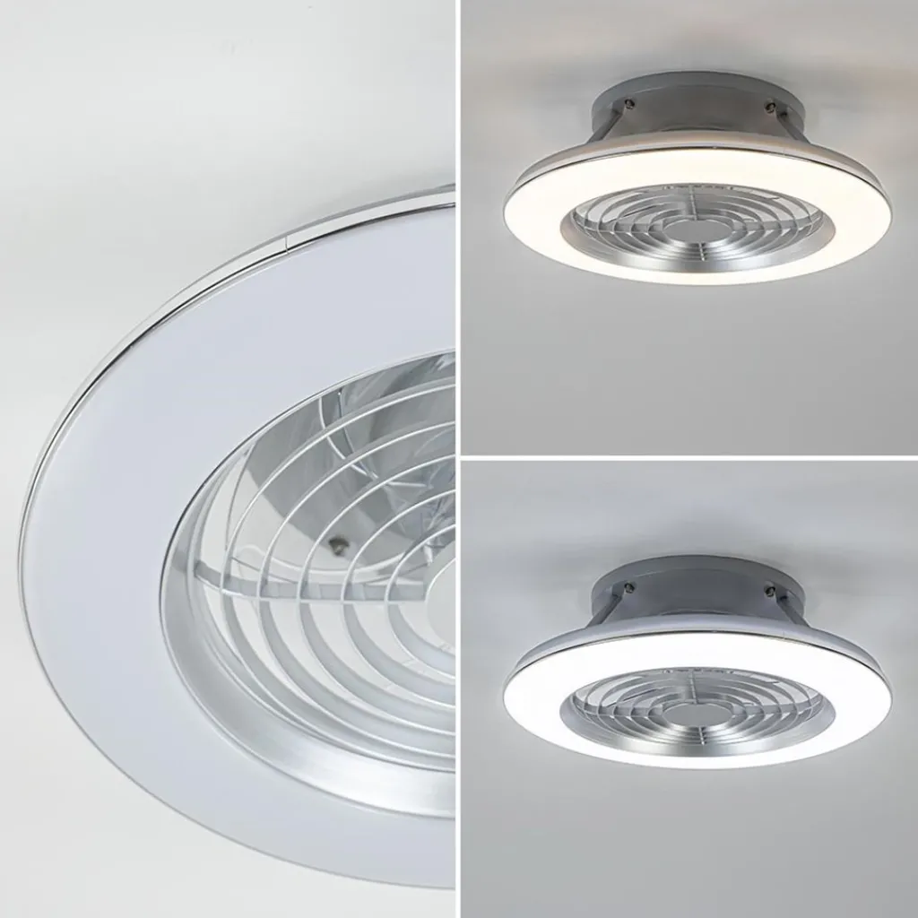 Straluma Zilveren ventilator inclusief LED klein> Plafondlampen|Plafondventilatoren met lamp