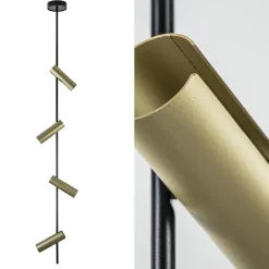 Straluma Zwart met gouden plafondspot 4-lichts groot> Videverlichting|Opbouwspots