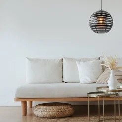 Straluma Zwart metalen hanglamp bol 30 cm></noscript> Keukenverlichting|Halverlichting