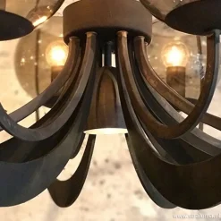 Straluma Zwart metalen hanglamp met smoke glas></noscript> Eettafellampen|Keukenverlichting