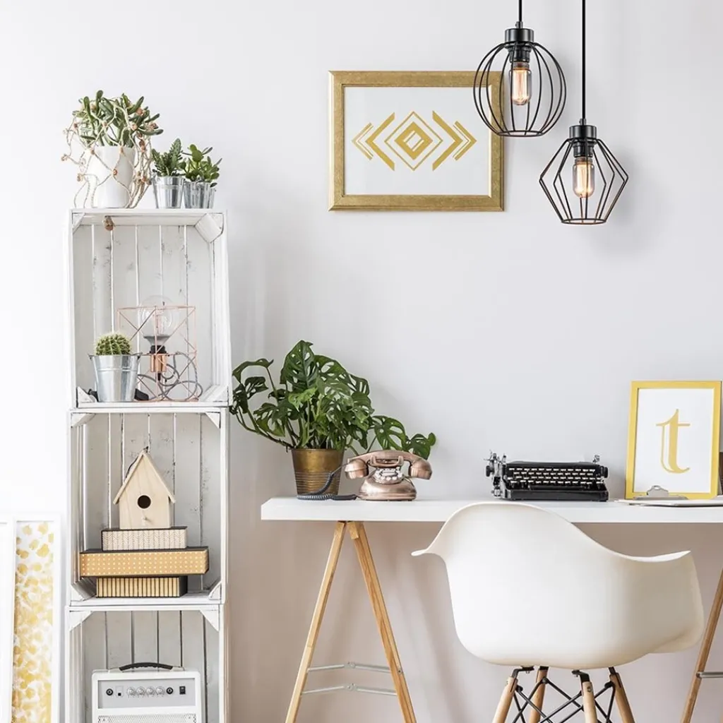 Straluma Zwarte draad hanglamp bol klein> Draadlampen|Nachtkastlampen