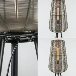 Straluma Zwarte driepoot Adeta met nikkel kap></noscript> Draadlampen|Light and Living