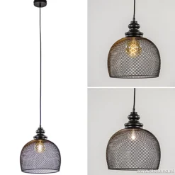 Straluma Zwarte hanglamp Karla met gaas></noscript> Light and Living|Woonkamerlampen