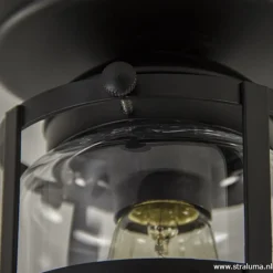 Straluma Zwarte Kooi- plafondlamp met glas></noscript> Kooilampen|Woonkamerlampen