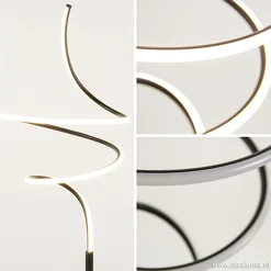 Straluma Zwarte krul vloerlamp LED dimbaar><noscript><img width=