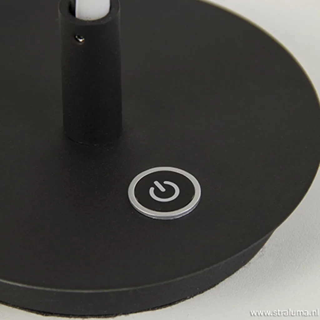 Straluma Zwarte LED tafellamp met touchdimmer> Tafellampen|Nachtkastlampen
