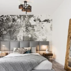 Straluma Zwarte 4-lichts plafondlamp met ronde kappen></noscript> Halverlichting|Plafondlampen