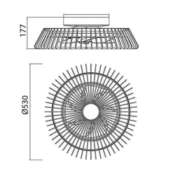 Straluma Zwarte plafondventilator mini met dimbaar LED></noscript> Plafondlampen|Plafondventilatoren met lamp