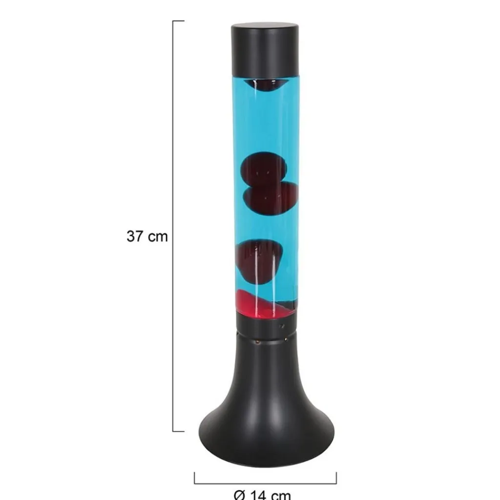 Straluma Zwarte tafellamp lava blauw met rood> Decoratieve Verlichting|Tienerkamerlampen