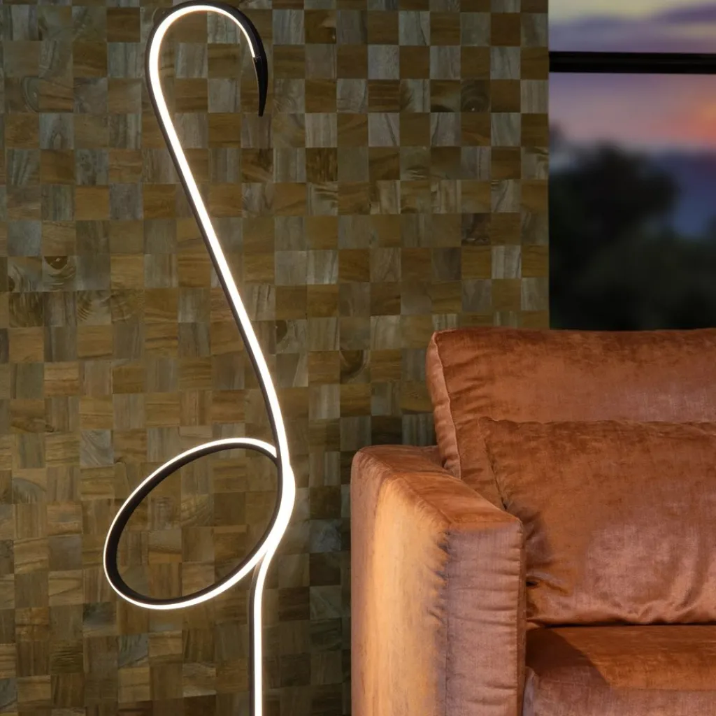 Straluma Zwarte vloerlamp flamingo met LED RGB multicolor> Vloerlampen|Tienerkamerlampen