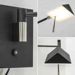 Straluma Zwarte wandlamp inclusief dimbaar LED en verstelbare arm></noscript> Wandlampen|LED Wandlampen